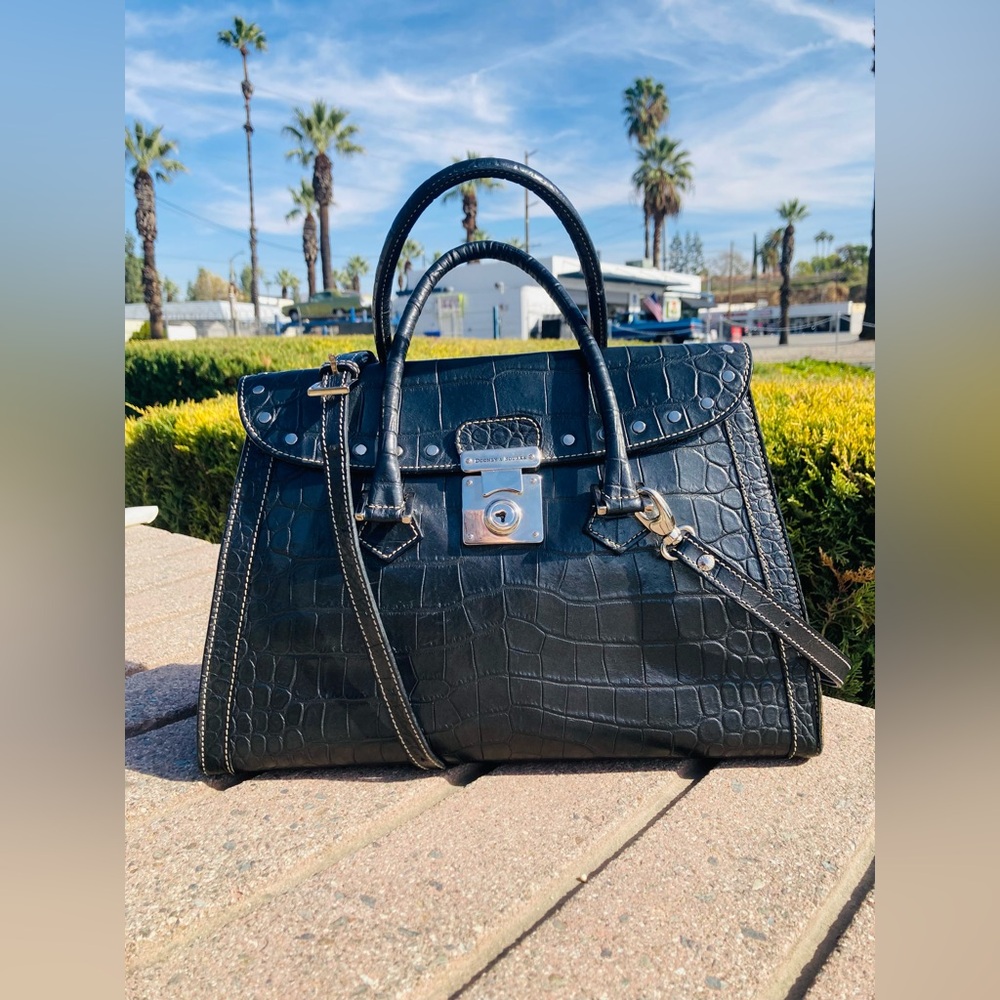 Rare Dooney & Bourke Croc Embossed Satchel MADE IN ITALY